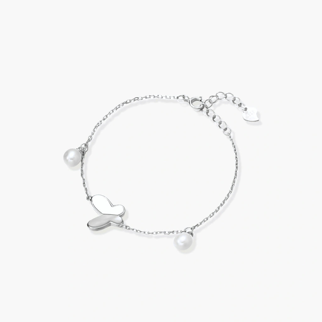 SCULPTED BUTTERFLY PEARL BRACELET