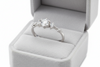 silver ring in a jewellery box
